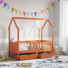 Estructura de cama para niños con cajones madera pino 70x140 cm 1