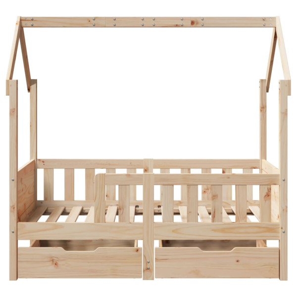 Estructura de cama para niños con cajones madera pino 70x140 cm M 4