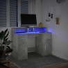 Escritorio con LED madera ingeniería gris hormigón 120x55x91 cm 5