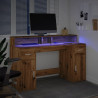 Escritorio con LED madera ingeniería roble artisian 140x55x91cm 5