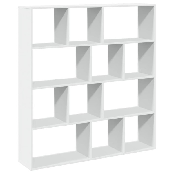 Estantería librería madera de ingeniería blanca 132x29x141.5 cm M 2