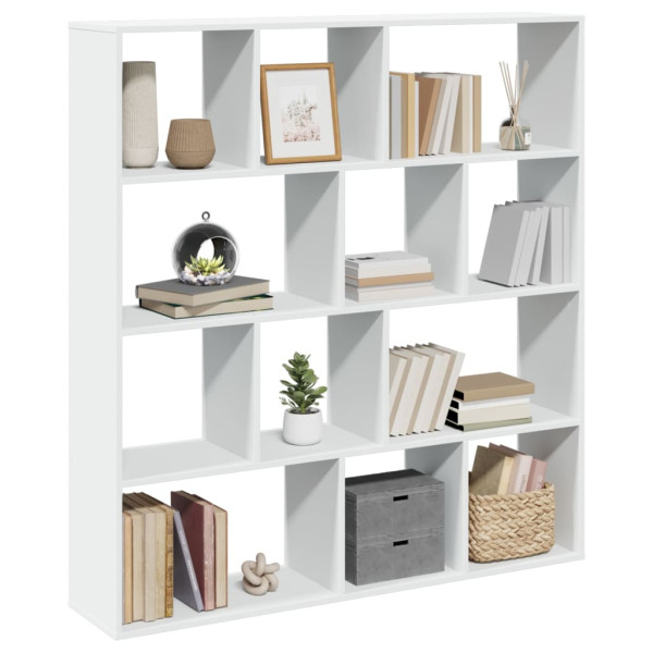 Estantería librería madera de ingeniería blanca 132x29x141.5 cm M 4