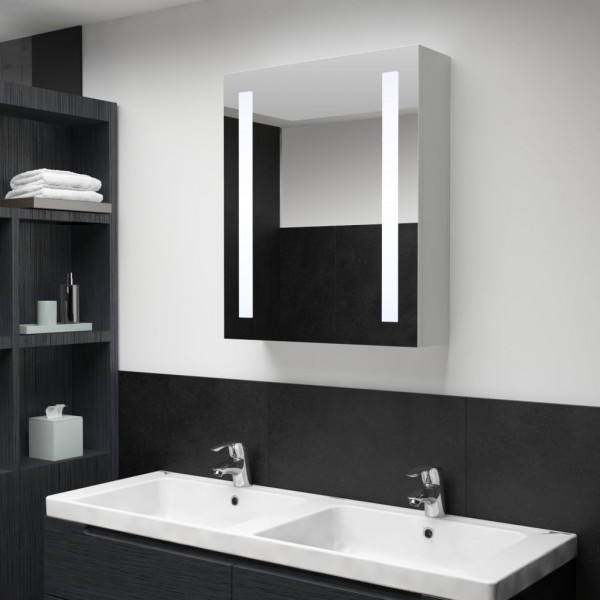 Mueble de baño con espejo LED 50x13x70 cm D