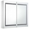 Mueble de baño con espejo LED 80x12.2x68 cm 4