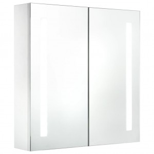 Mueble de baño con espejo LED 60x14x62 cm H