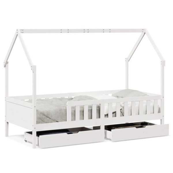 Estructura de cama infantil con cajones madera pino 90x190 cm M 2