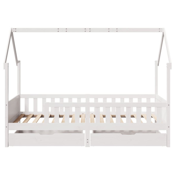 Estructura de cama infantil con cajones madera pino 90x190 cm M 4