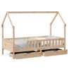 Estructura de cama para niños con cajones madera pino 90x200 cm 2