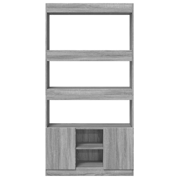 Aparador alto madera de ingeniería gris Sonoma 92x33x180 cm M 5