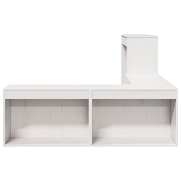 Mesa cabeceira c/ secretária 222x107x75 cm pinho maciço branco M 5