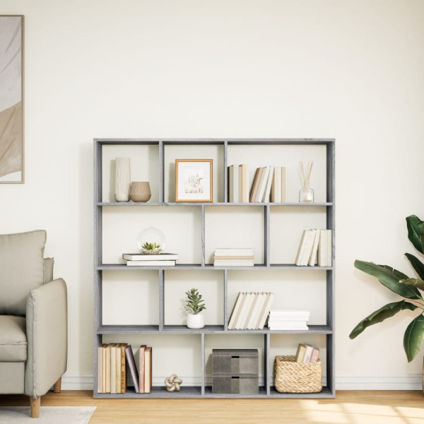 Estantería madera de ingeniería gris Sonoma 132x29x141.5 cm M 3