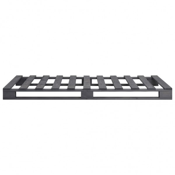 Estructura de cama de palés madera maciza pino gris 100x200 cm M 4
