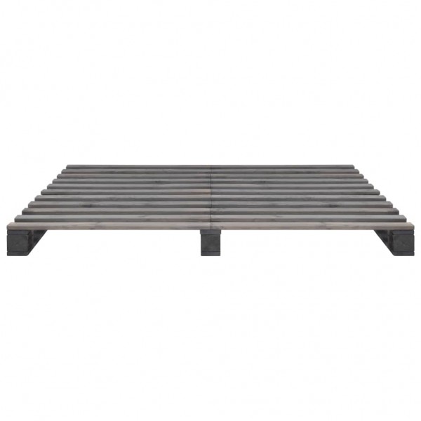 Estructura de cama de palés madera maciza pino gris 160x200 cm M 3