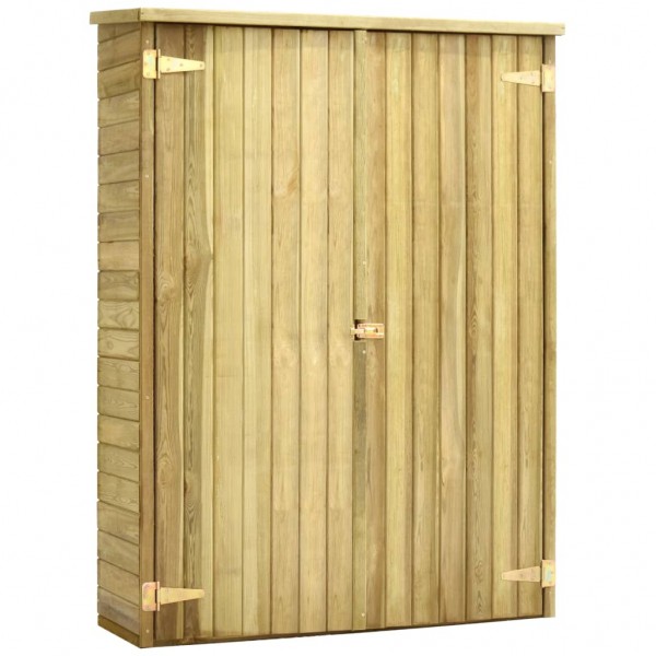 Caseta herramientas jardín madera pino impregnada 123x50x171 cm M 2