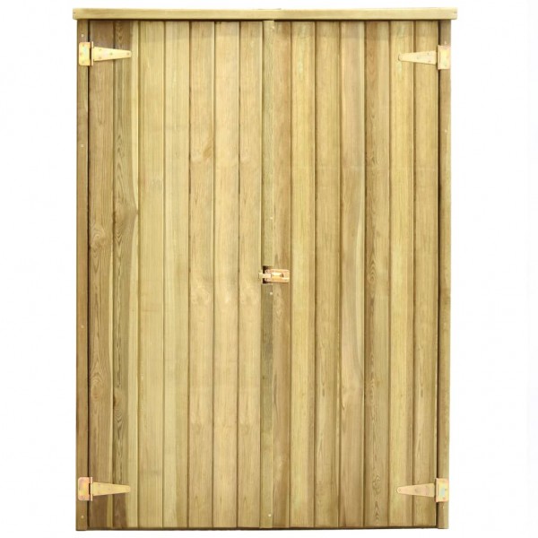 Caseta herramientas jardín madera pino impregnada 123x50x171 cm M 5