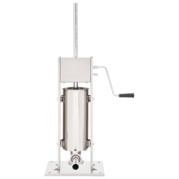 Máquina de enchidos manual 5 L aço inoxidável prateado M 2