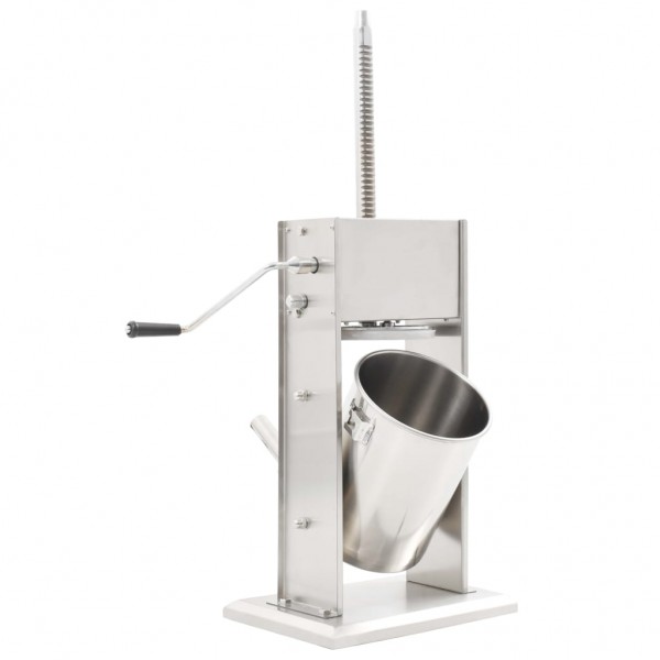 Máquina de enchidos manual 10 L aço inoxidável prateado M 3