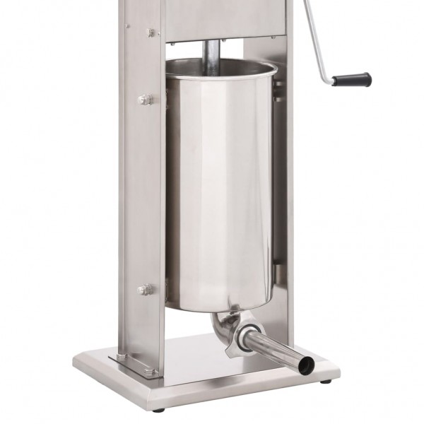 Máquina de enchidos manual 15 L aço inoxidável prateado M 5