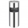 Papelera con cenicero de acero inoxidable 30 L 3