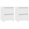Mesitas de noche 2 uds madera contrachapada blanco 30x30x40 cm 1