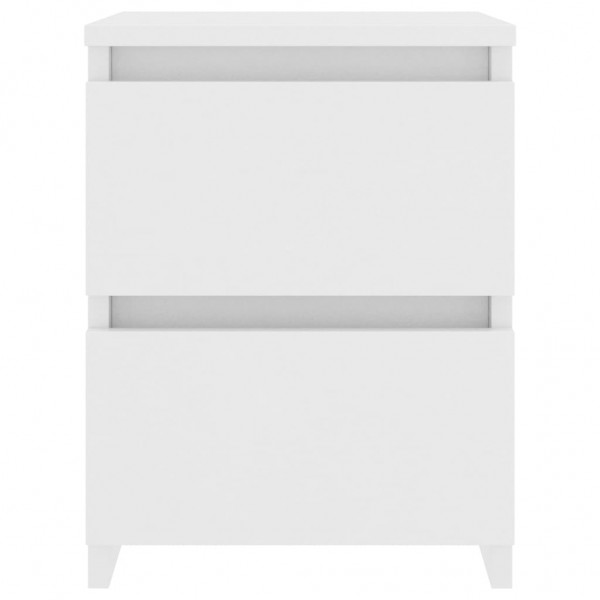 Mesitas de noche 2 uds madera contrachapada blanco 30x30x40 cm M 5