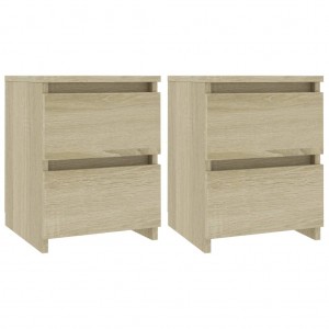 Mesa de cabeceira 2 pcs 30x30x40 cm contrap. carvalho sonoma H