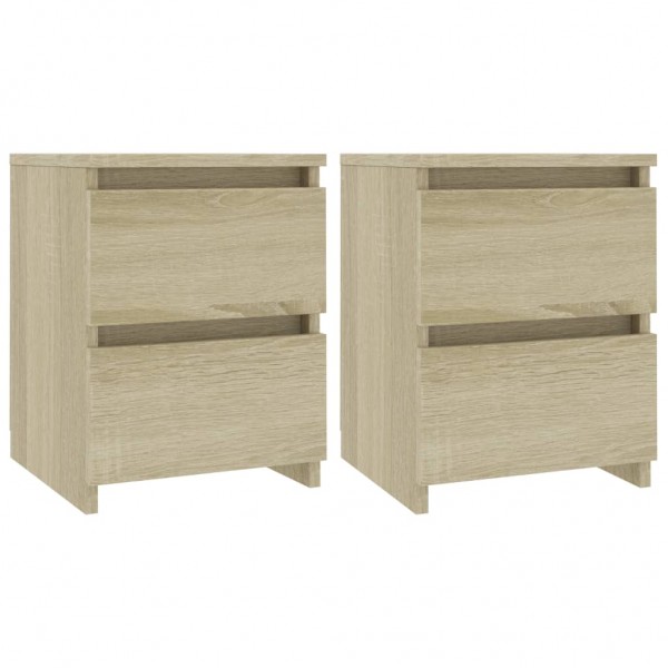 Mesa de cabeceira 2 pcs 30x30x40 cm contrap. carvalho sonoma M 2