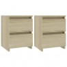 Mesa de cabeceira 2 pcs 30x30x40 cm contrap. carvalho sonoma 2