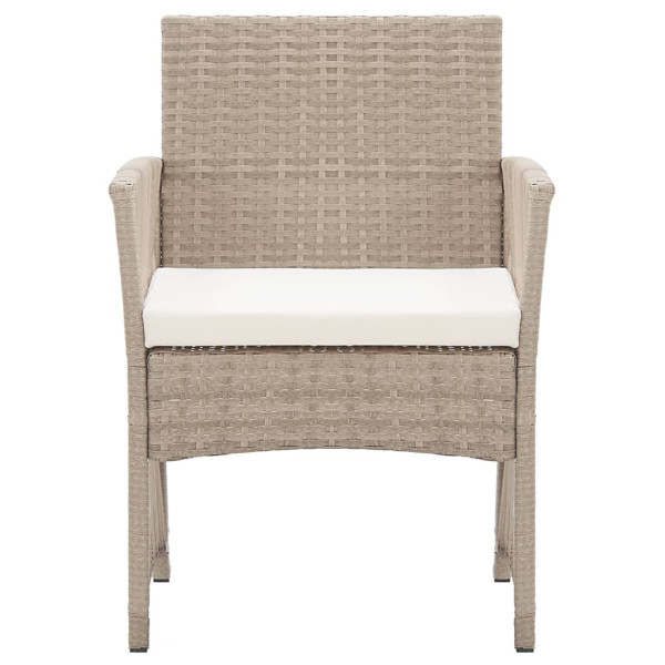 Sillones de jardín con cojines 2 unidades ratán sintético beige M 3