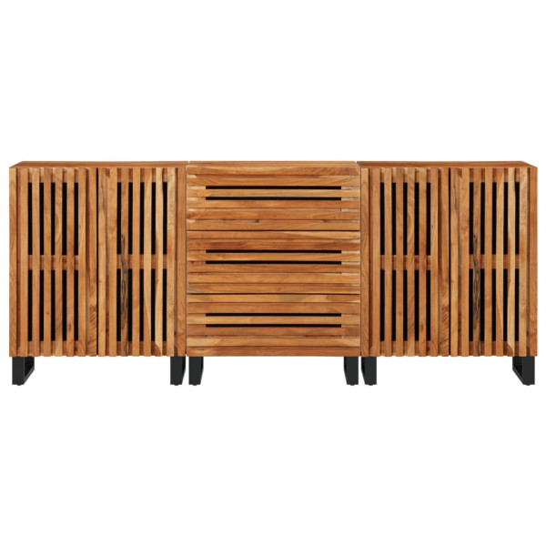 Montagem 3 peças de madeira maciça acacia 60x34x75 cm M 3