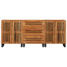 Aparador 3 piezas madera maciza acacia 60x34x75 cm 3
