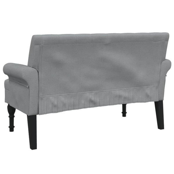 Banco con respaldo tela gris claro 120x62x75.5 cm M 5