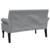 Banco con respaldo tela gris claro 120x62x75.5 cm 5