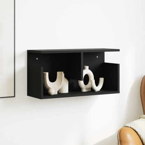 Mueble de pared madera de ingeniería negro 60x20x30 cm M 3