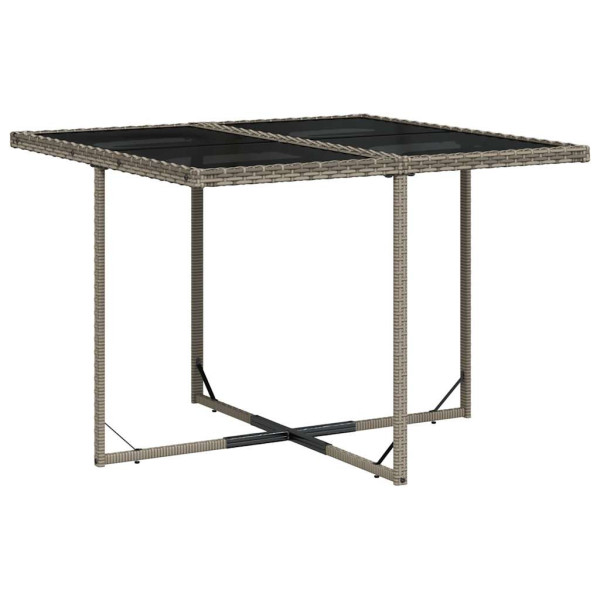 Set comedor jardín 9 pzas y cojines ratán sintético gris M 3