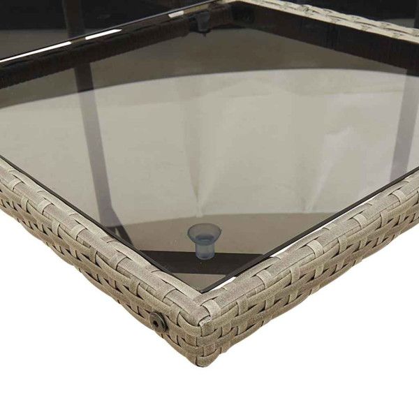 Set comedor jardín 9 pzas y cojines ratán sintético gris M 4