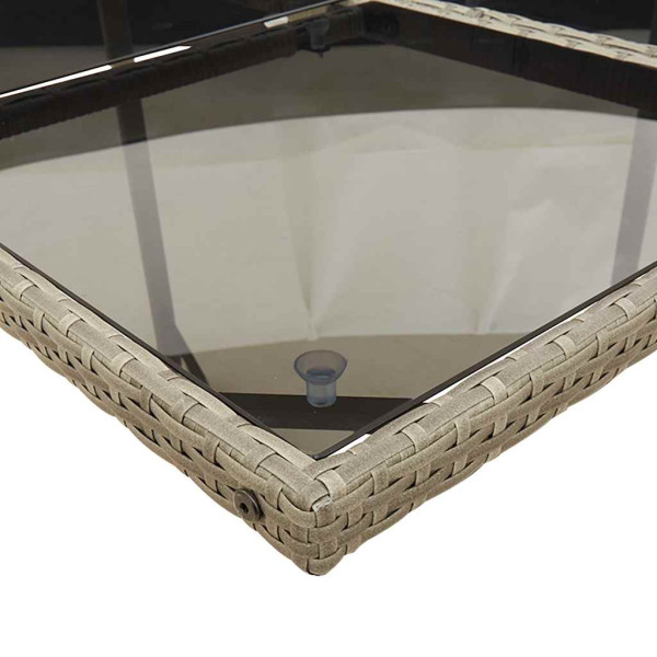 Set comedor de jardín con cojines 13 pzas ratán sintético gris M 4