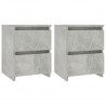Mesas de cabeceira 2 pcs 30x30x40 cm contrapl. cinzento cimento 2
