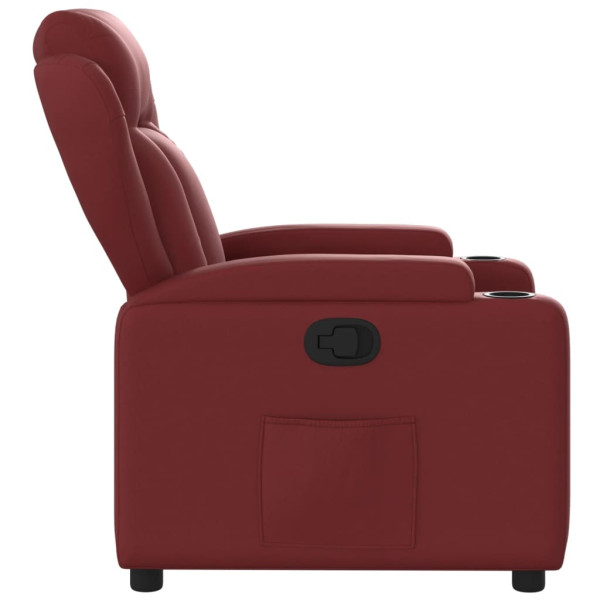 Sillón reclinable de cuero sintético rojo tinto M 4