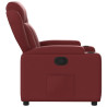 Sillón reclinable de cuero sintético rojo tinto 4