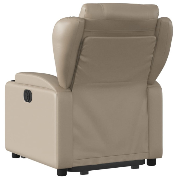 Sillón reclinable elevable cuero artificial color capuchino M 5