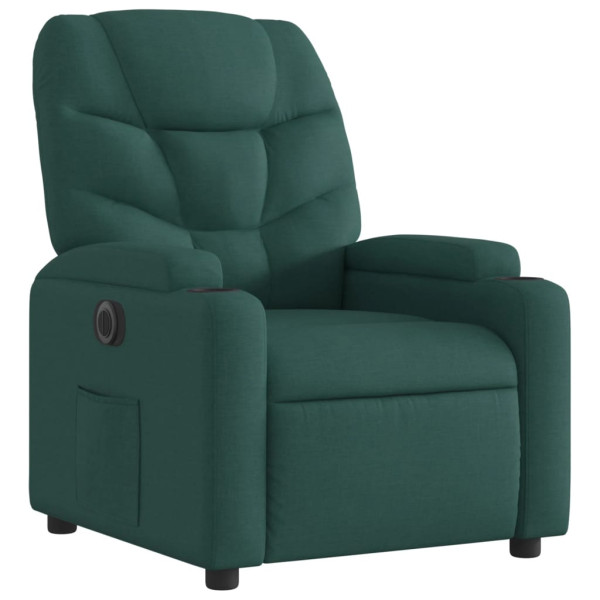 Sillón reclinable eléctrico tela verde oscuro M 3