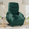 Sillón reclinable elevable tela verde oscuro 1