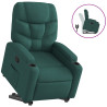 Sillón reclinable elevable tela verde oscuro 2