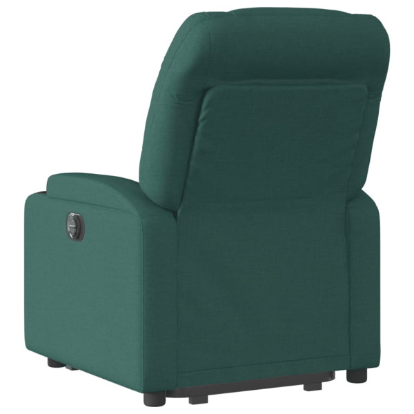 Sillón reclinable elevable tela verde oscuro M 5