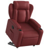 Sillón reclinable elevable cuero artificial rojo tinto 3