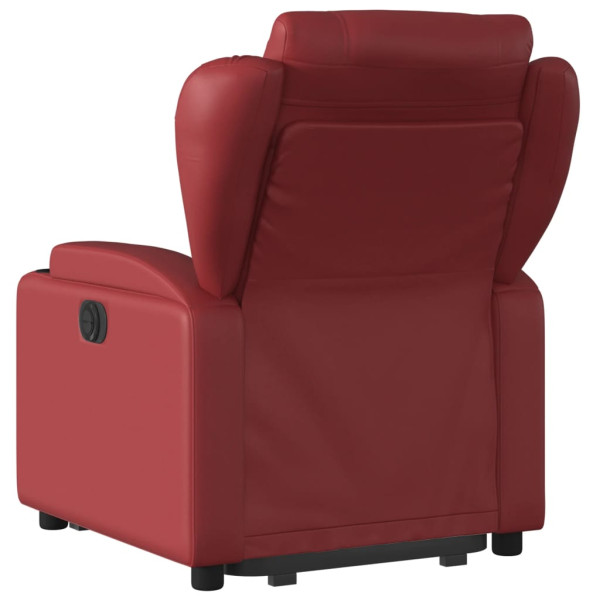 Sillón elevable eléctrico cuero artificial rojo tinto M 5