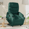 Sillón eléctrico reclinable elevable de tela verde oscuro 1