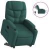 Sillón eléctrico reclinable elevable de tela verde oscuro 2