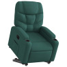 Sillón eléctrico reclinable elevable de tela verde oscuro 3